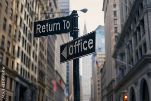 return to office sign welcoming employees back to the office. Signaling the end of work from home © StockUp