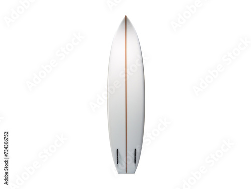 a white surfboard with red stripe