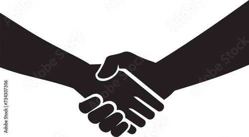 Inked Concordance Iconic Handshake Symbol in Black Solidarity Compact Vector Handshake Emblem in Black