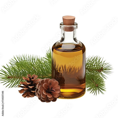 fresh raw organic cedarwood oil in glass bowl png isolated on white background with clipping path. natural organic dripping serum herbal medicine rich of vitamins concept. selective focus photo