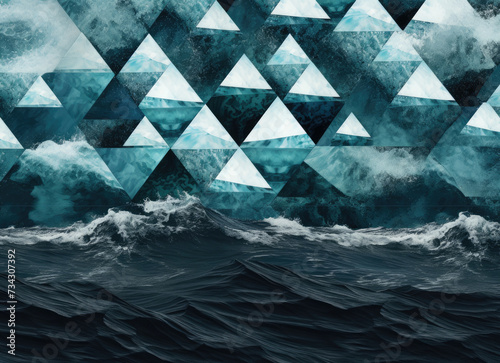 abstract ocean background with geometry shapes and water waves tide comeliness