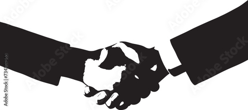 Bond of Trust Iconic Handshake Symbol in Black Concordance Symbol Vector Handshake Emblem in Black