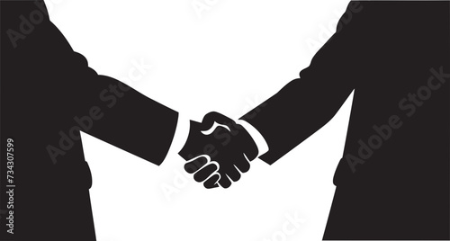 Bond of Trust Vector Handshake Emblem in Black Concordance Symbol Black Handshake Icon Design