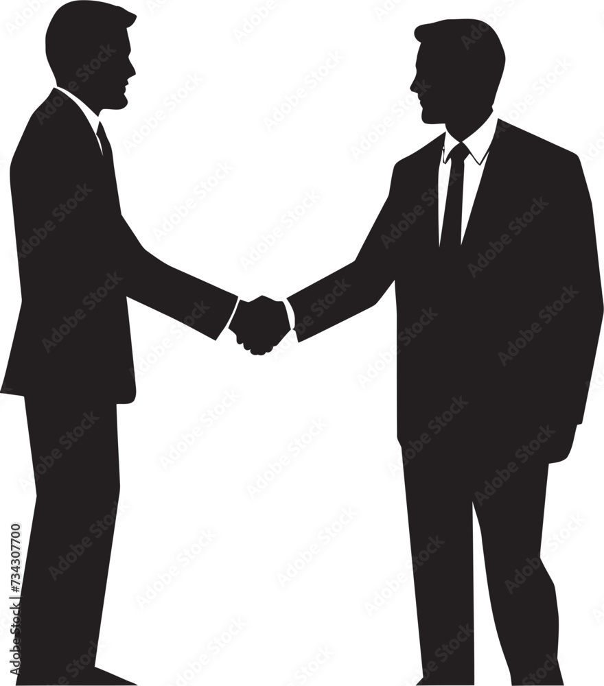 Unity Agreement Vector Handshake Icon Design Mutual Concordance Black Handshake Graphic Element
