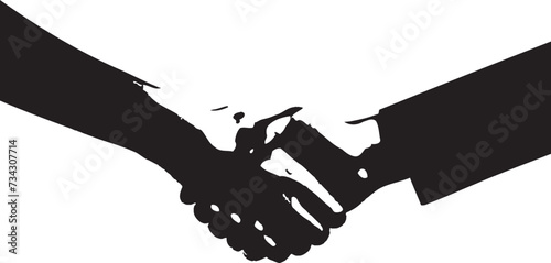 Bond of Concordance Black Handshake Icon Design Concordance Unity Vector Handshake Graphic Element