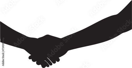 Unity Concordance Vector Handshake Icon Design Mutual Concordance Black Handshake Graphic Element