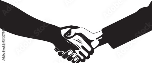 Formal Concordance Vector Handshake Icon Bond of Alliance Black Handshake Design