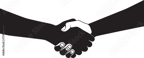 Bond of Solidarity Black Handshake Design Concordance Icon Vector Handshake Symbol