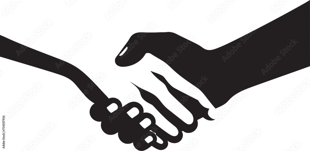 Formal Alliance Vector Handshake Graphic Bond of Unity Black Handshake Design Formal Alliance Vector Handshake Graphic Bond of Unity Black Handshake Design