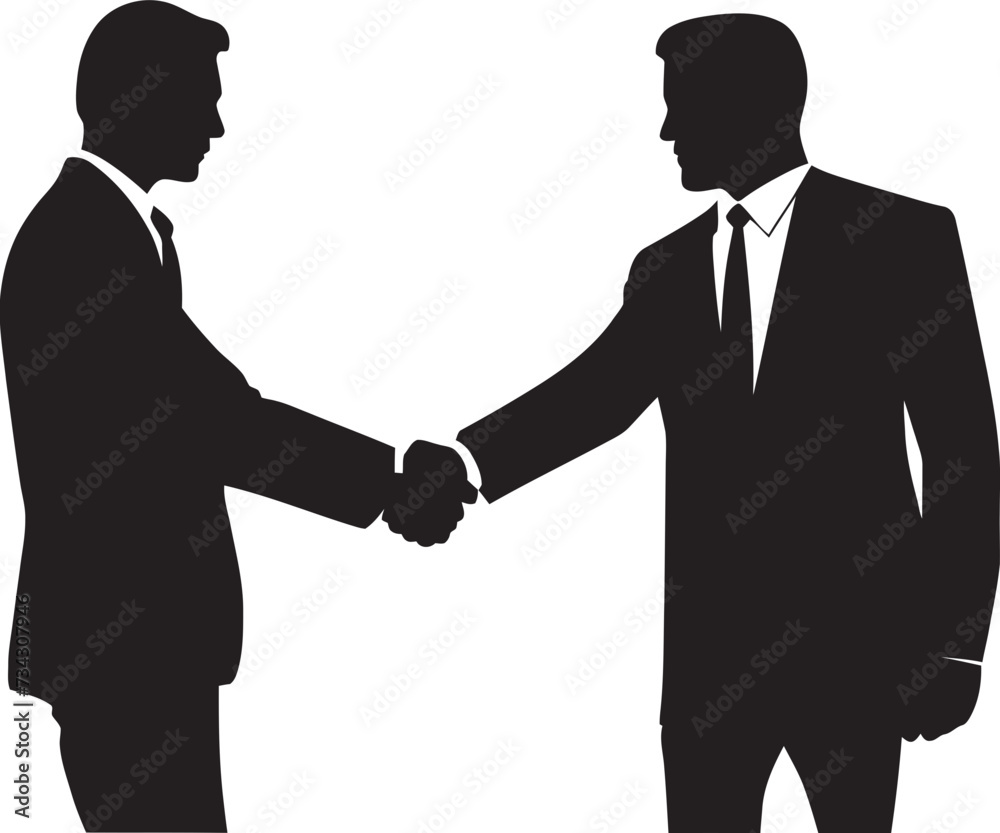 Mutual Concordance Black Handshake Graphic Monochrome Solidarity Vector Handshake Design