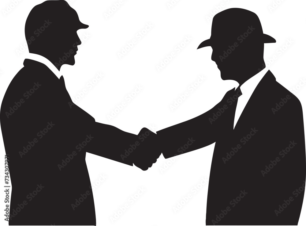 Concordance Pact Vector Handshake Graphic Alliance Compact Black Handshake Design
