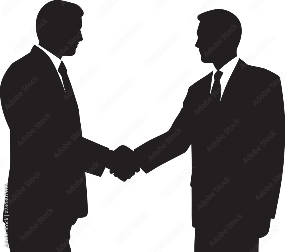 Formal Alliance Vector Handshake Graphic Bond of Unity Black Handshake Design