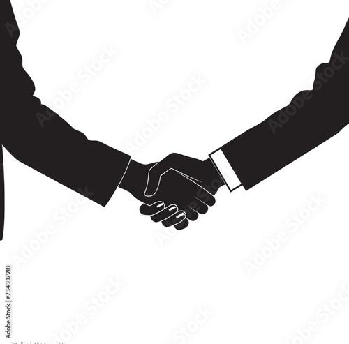Bond of Concord Black Handshake Design Concordance Emblem Vector Handshake Symbol