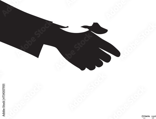 Bond of Alliance Black Handshake Design Concordance Pact Vector Handshake Graphic