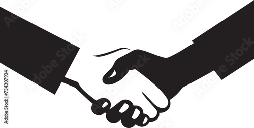 Concordance Pact Vector Handshake Graphic Alliance Harmony Black Handshake Icon