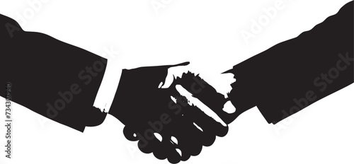 Concordance Pact Vector Handshake Icon Alliance Compact Black Handshake Graphic