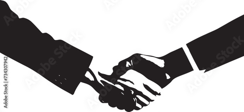 Bond of Unity Black Handshake Design Concordance Pact Vector Handshake Icon