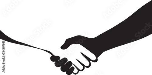 Mutual Concordance Black Handshake Icon Monochrome Accord Vector Handshake Symbol