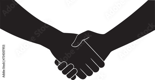 Unity Pact Vector Handshake Design Mutual Concordance Black Handshake Icon