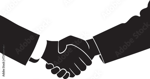 Unity Accord Vector Handshake Symbol Mutual Concordance Black Handshake Graphic