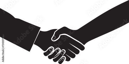 Mutual Concordance Black Handshake Icon Monochrome Accordance Vector Handshake Symbol