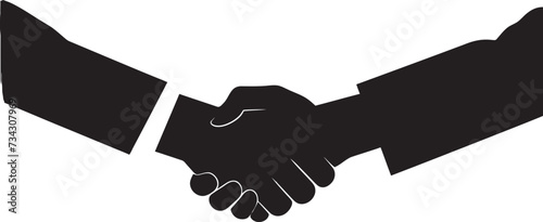 Bond of Alliance Black Handshake Icon Concordance Pact Vector Handshake Graphic