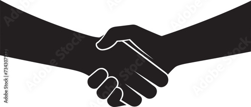 Mutual Concordance Black Handshake Graphic Monochrome Harmony Vector Handshake Design