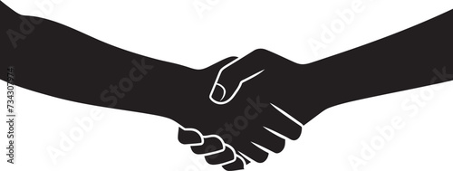 Unity Accord Vector Handshake Icon Mutual Concordance Black Handshake Graphic
