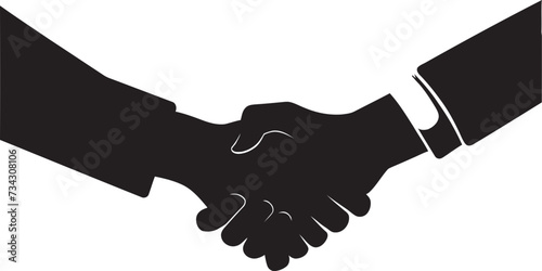 Bond of Unity Black Handshake Icon Concordance Pact Vector Handshake Design