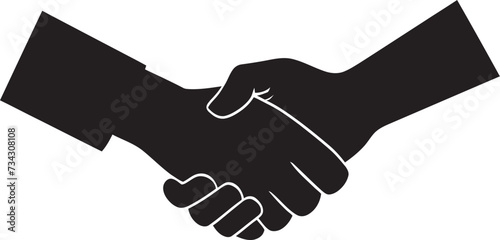 Unity Harmony Vector Handshake Icon Mutual Concordance Black Handshake Design