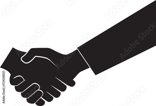 Mutual Concordance Black Handshake Design Monochrome Accordance Vector Handshake Graphic