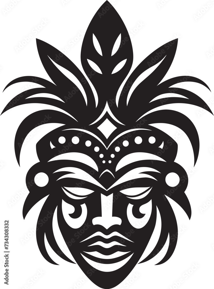 Obraz premium Tribal Traditions Vector Hawaiian Woman Icon Polynesian Elegance Hawaiian Woman Symbol in Black