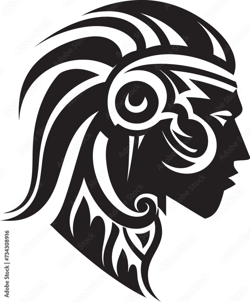 Tropic Majesty Black Hawaiian Woman Icon Pacific Essence Vector Tribal Woman Symbol Tropic Majesty Black Hawaiian Woman Icon Pacific Essence Vector Tribal Woman Symbol