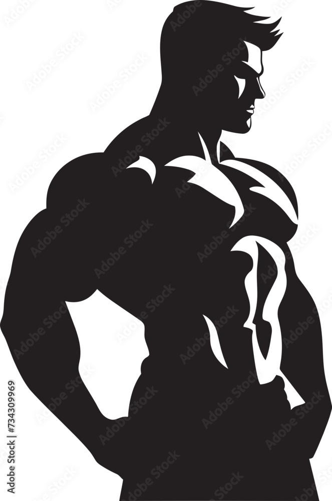FlexFactor Icon Vector Gym Logo Symbol MuscleMajesty Emblem Black Fitness Man Design