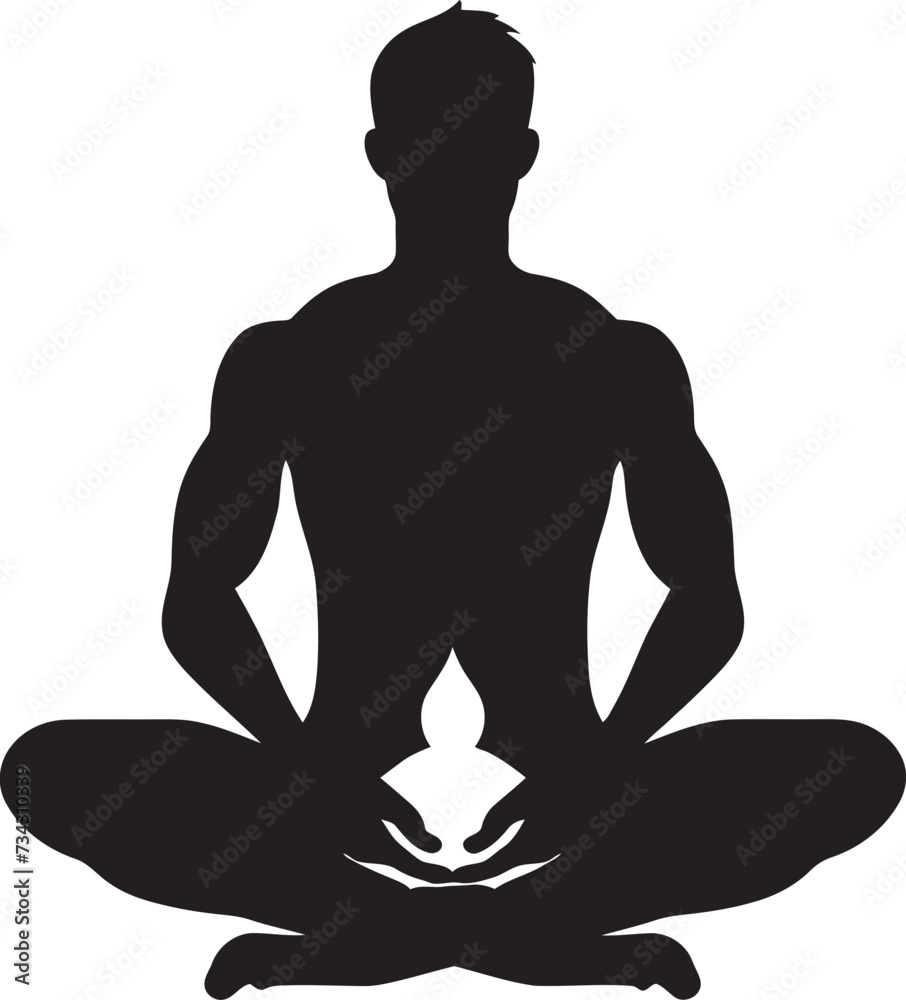 Fototapeta premium Body Beast Vector Fitness Man Symbol in Black Power Emblem Black Muscle Man Logo Design