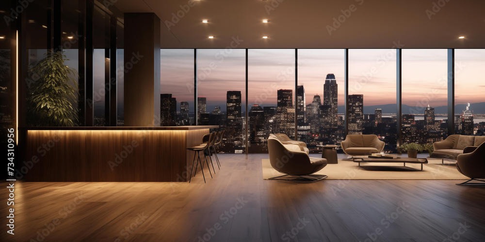 Thumbnail for City Penthouse Apartments With Floor-To-Ceiling Windows And Sliding Glass Doors