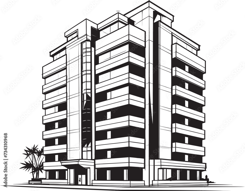 Obsidian Commercial Tower Sketch Vector Building Sketch in Noir Ebony High Rise Design Black Multifloor Building Design Obsidian Commercial Tower Sketch Vector Building Sketch in Noir Ebony High Rise Design Black Multifloor Building Design