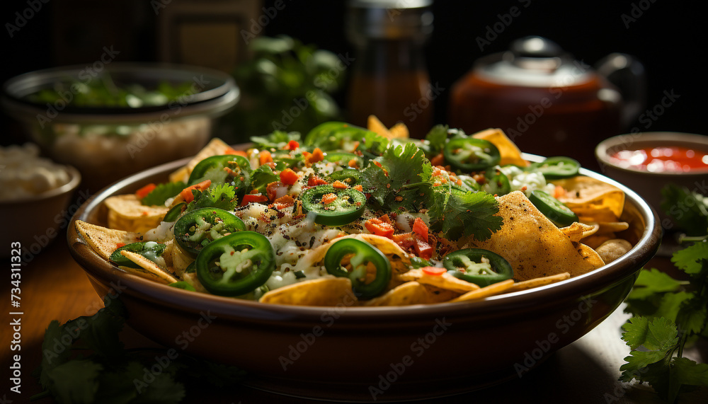 Freshness and healthy eating in a homemade vegetarian salad generated by AI Freshness and healthy eating in a homemade vegetarian salad generated by AI