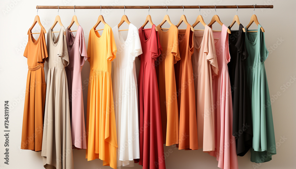 Fashion boutique offers a variety of elegant, modern clothing choices generated by AI Fashion boutique offers a variety of elegant, modern clothing choices generated by AI