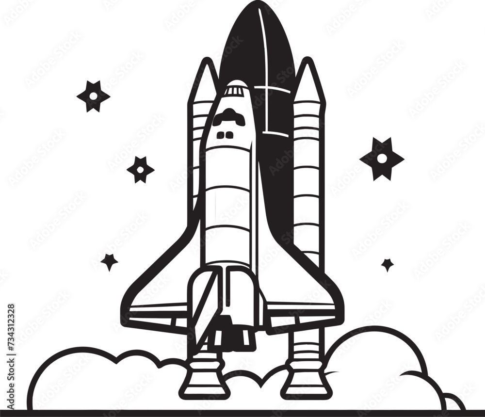 Solar Sentinel Vector Rocket Design in Noir Astral Adventurer Black Icon of Space Rocket Solar Sentinel Vector Rocket Design in Noir Astral Adventurer Black Icon of Space Rocket