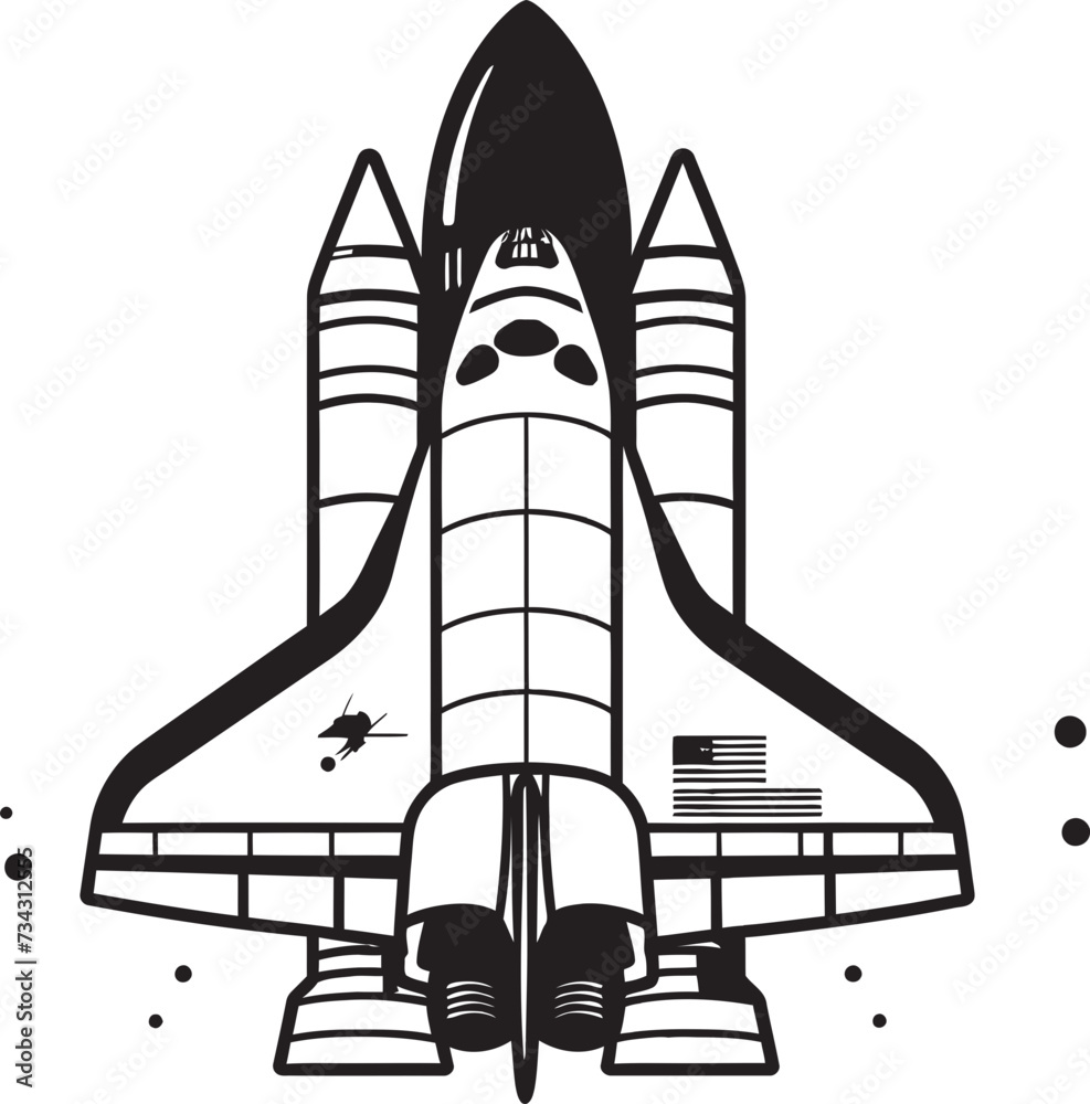 Universe Voyager Vector Rocket Design in Noir Midnight Spacecraft Black Icon of Rocket Craft Universe Voyager Vector Rocket Design in Noir Midnight Spacecraft Black Icon of Rocket Craft