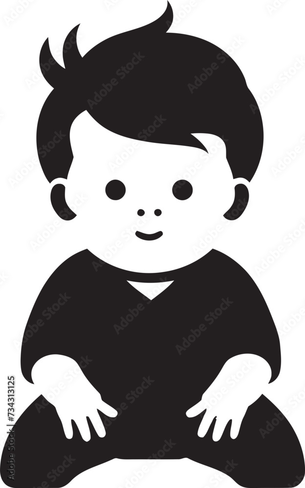Darling Cherub Vector Toddler Face in Black Little Love Black Icon of Childs Face Darling Cherub Vector Toddler Face in Black Little Love Black Icon of Childs Face