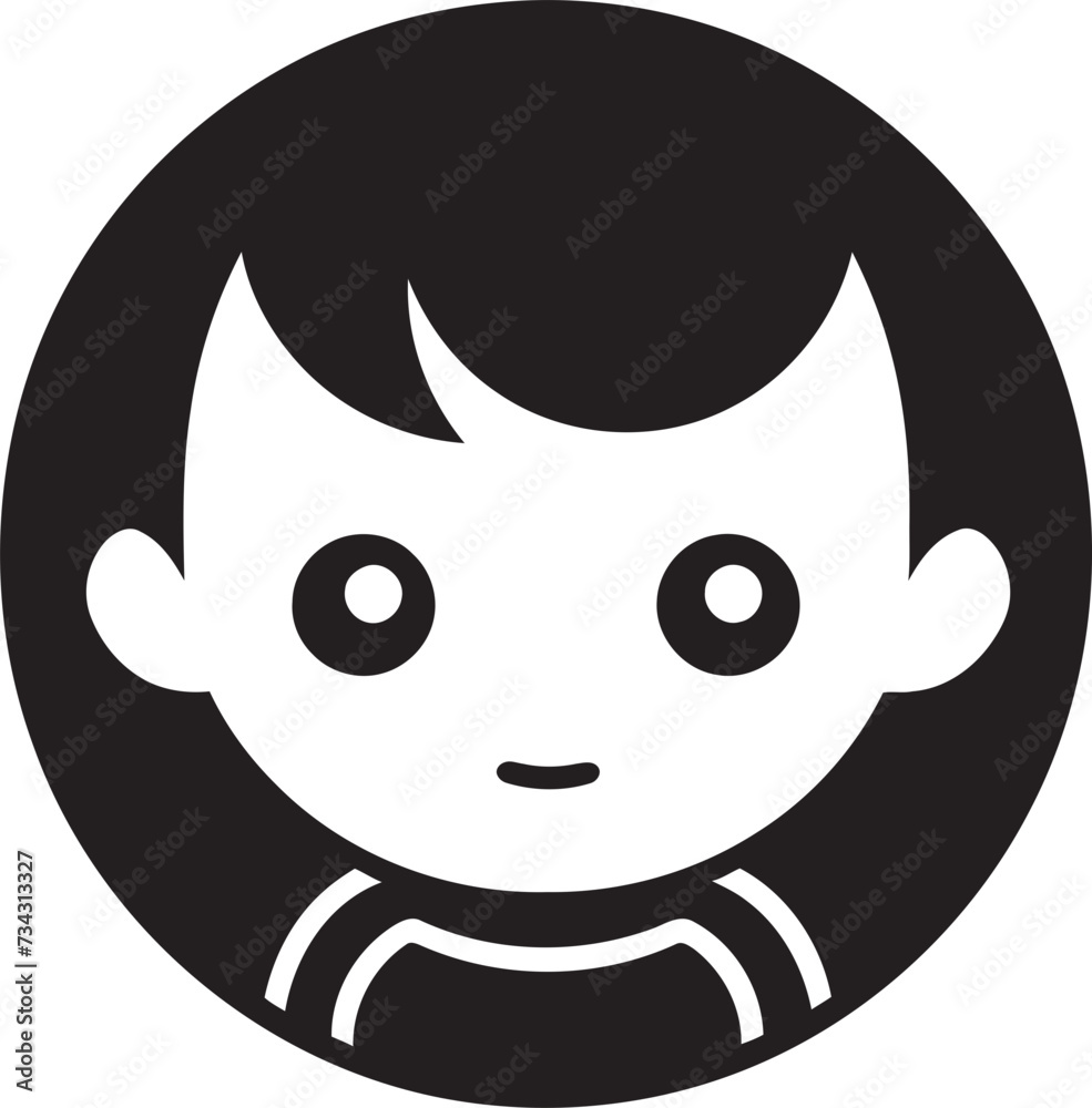 Tiny Tots Vector Toddler Face Design in Black Cutie Pie Black Icon of Toddlers Face Tiny Tots Vector Toddler Face Design in Black Cutie Pie Black Icon of Toddlers Face