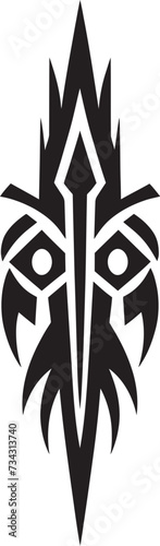 Midnight Mystique Vector Tribal Design in Black Ancient Adornments Black Icon of Tribal Tattoo