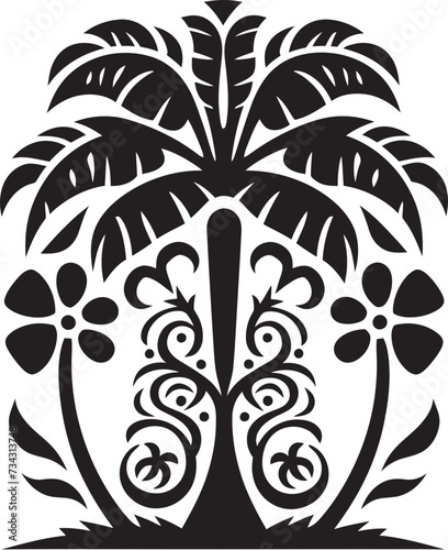 Dark Ink Elegance Black Tribal Tattoo Icon Mystical Markings Vector Design of Tribal Tattoo in Black