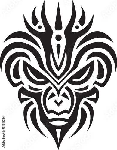 Noir Nomad Vector Tattoo Design in Noir Tribal Intrigue Black Icon of Tribal Ink © BABBAN