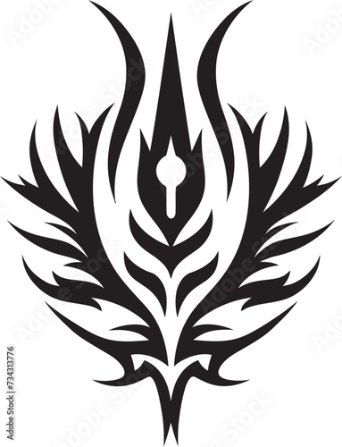 Midnight Mystique Vector Tattoo Design in Black Ancient Adornments Black Icon of Tribal Ink