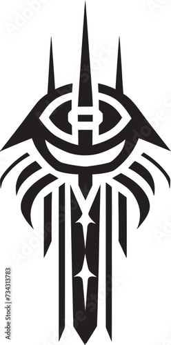 Noir Nomad Vector Tribal Design in Black Tribal Intrigue Black Icon of Tribal Tattoo