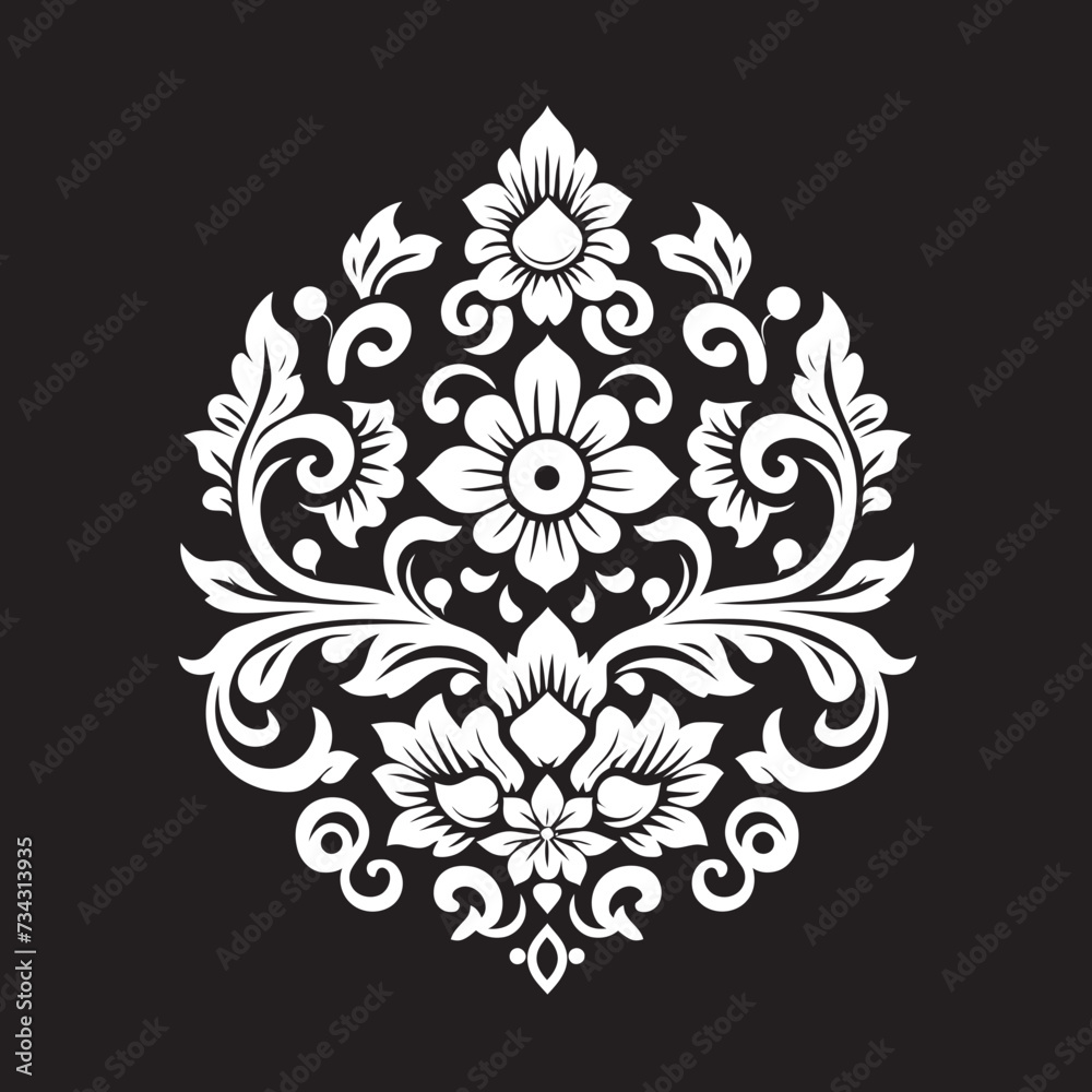 Victorian Voyage Vector Floral Design with Black Embellishments Antique Aesthetic Black Vintage Floral Icon Victorian Voyage Vector Floral Design with Black Embellishments Antique Aesthetic Black Vintage Floral Icon