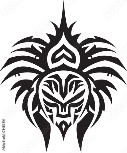 Midnight Murmurs Black Icon of Tribal Ink Ancient Auras Vector Tribal Design in Noir